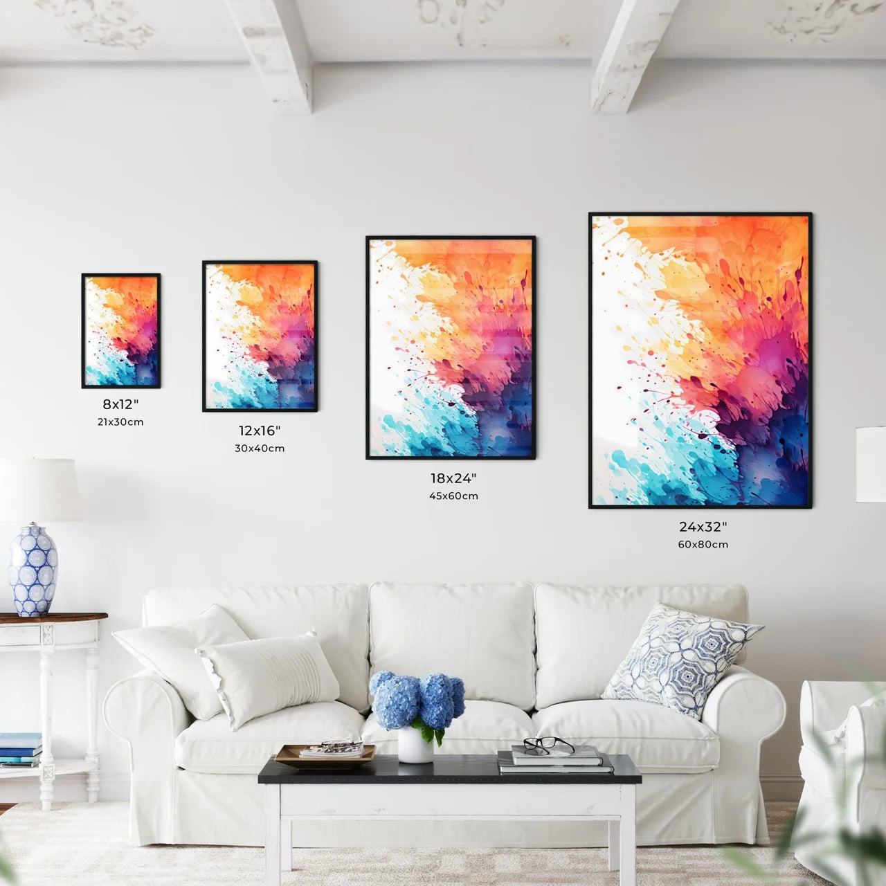 Colorful Splashes Of Paint Art Prin Wall Art