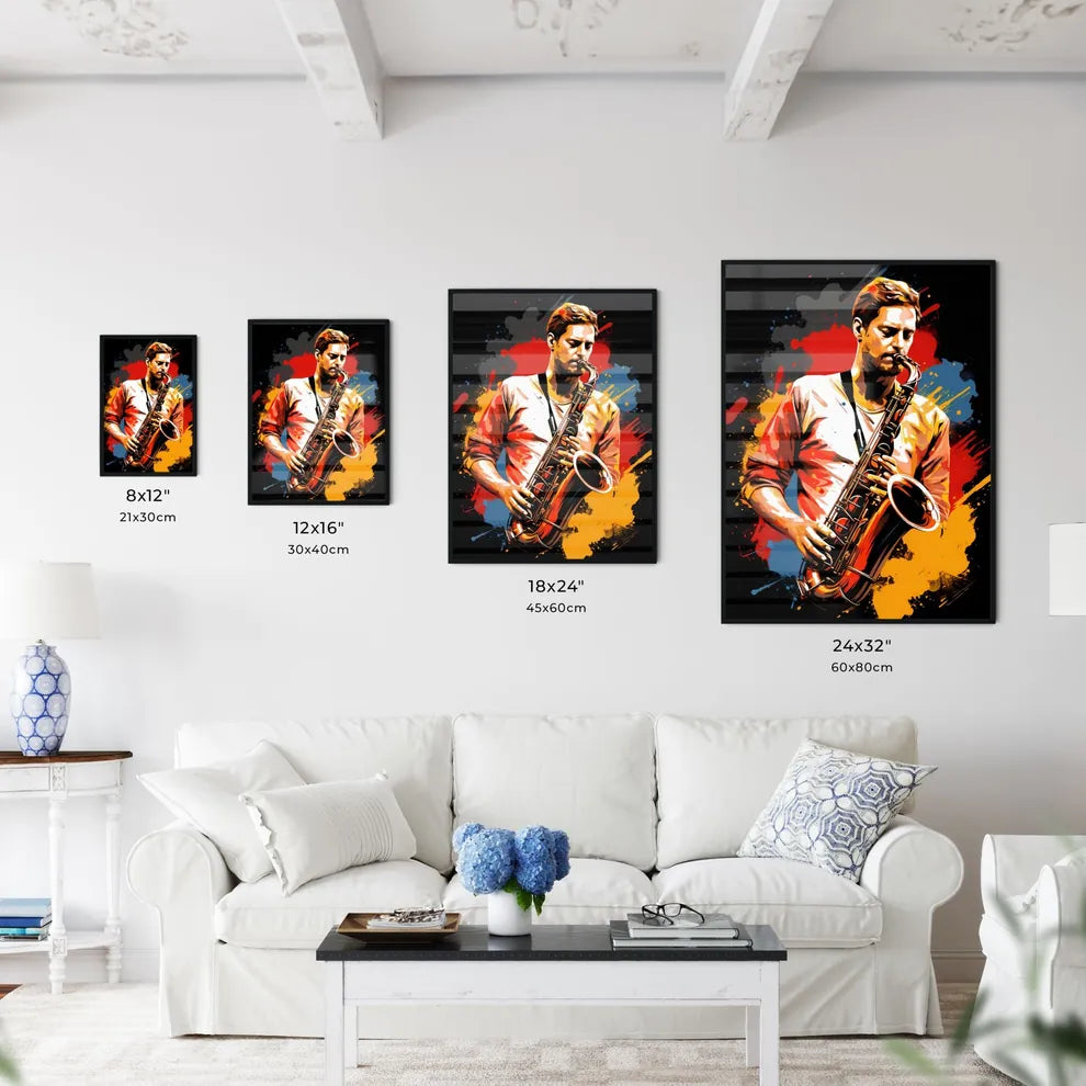 Man Playing A Saxophone Art Prin Wall Art