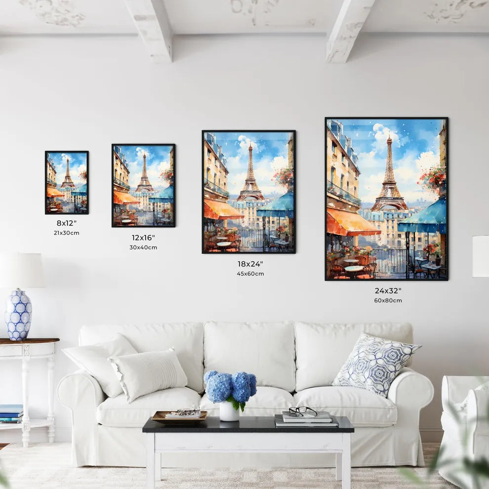 Watercolor Of A Tower In The Distance Art Print Interior Design