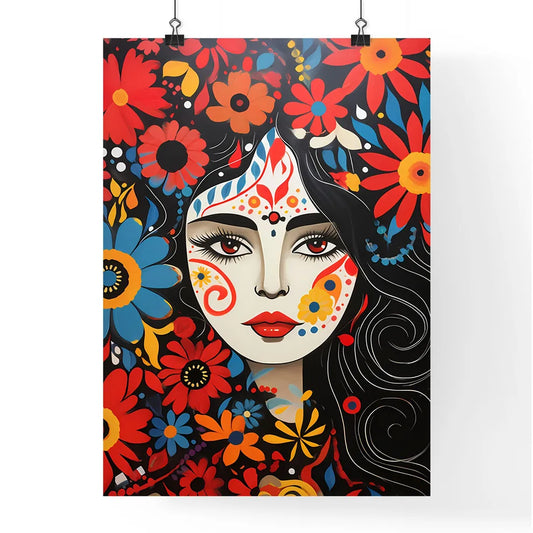 Painting Of A Woman With Flowers Art Prin Poster