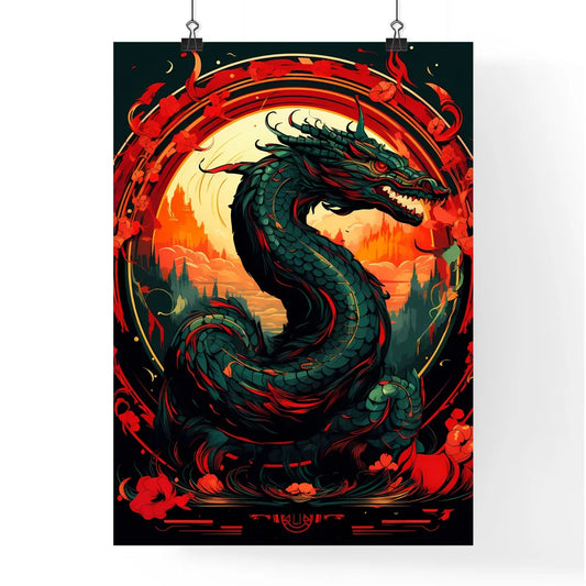 Dragon With Red And Yellow Ci Poster