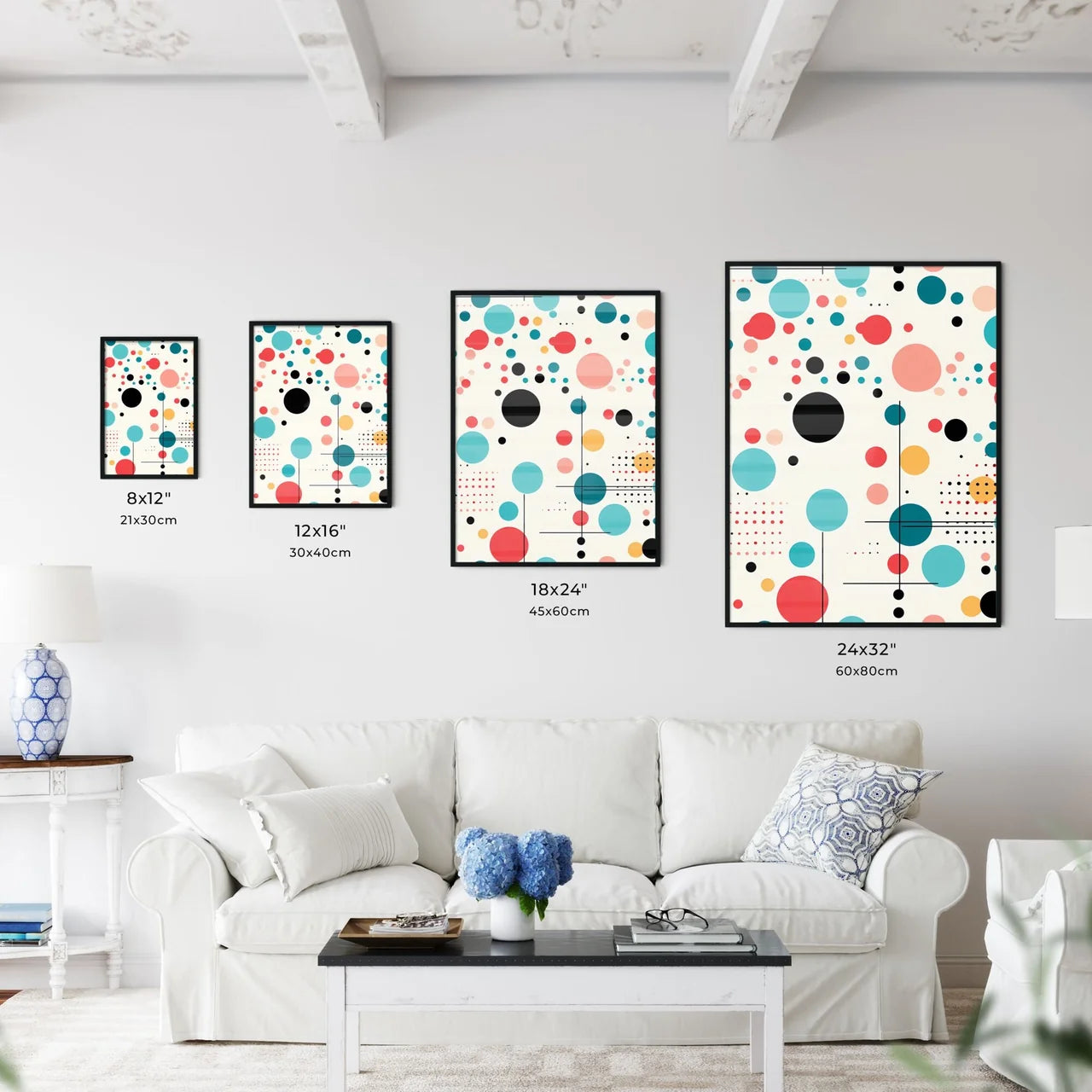 Colorful Circles And Lines Art Prin Wall Art