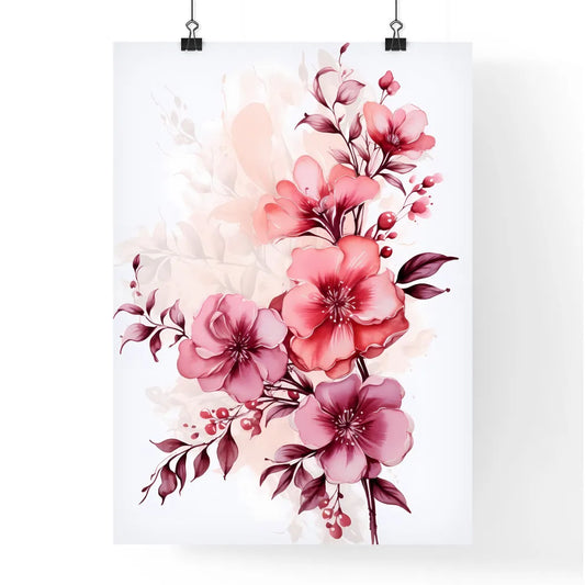 Painting Of Flowers And Leaves Art Prin Poster