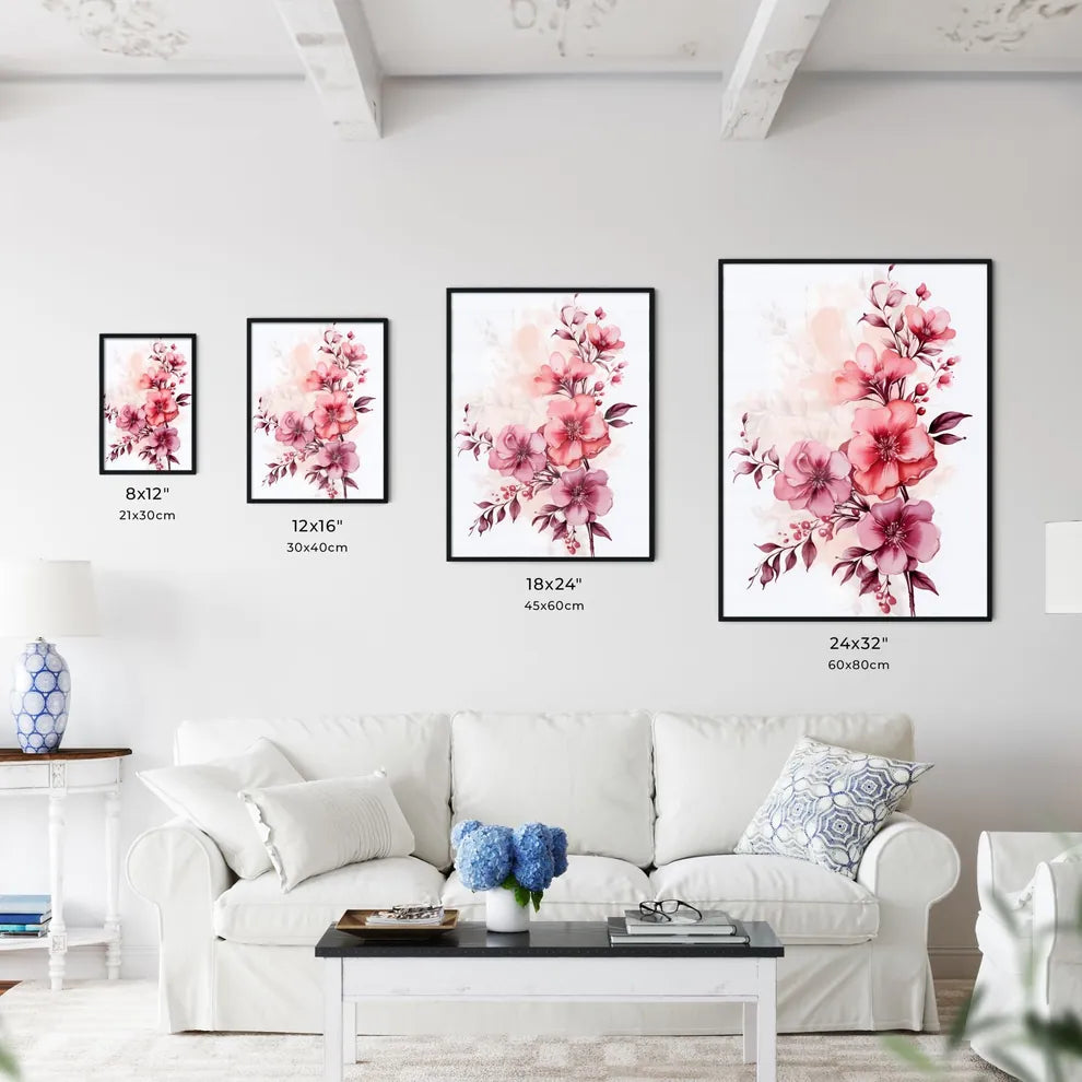 Painting Of Flowers And Leaves Art Prin Wall Art