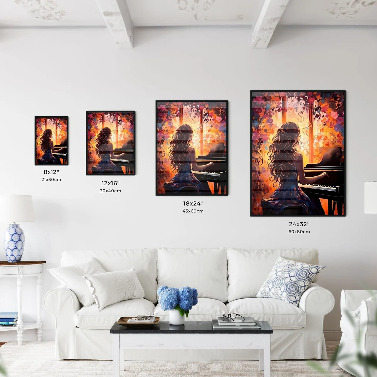 Woman Playing A Piano Art Prin Wall Art