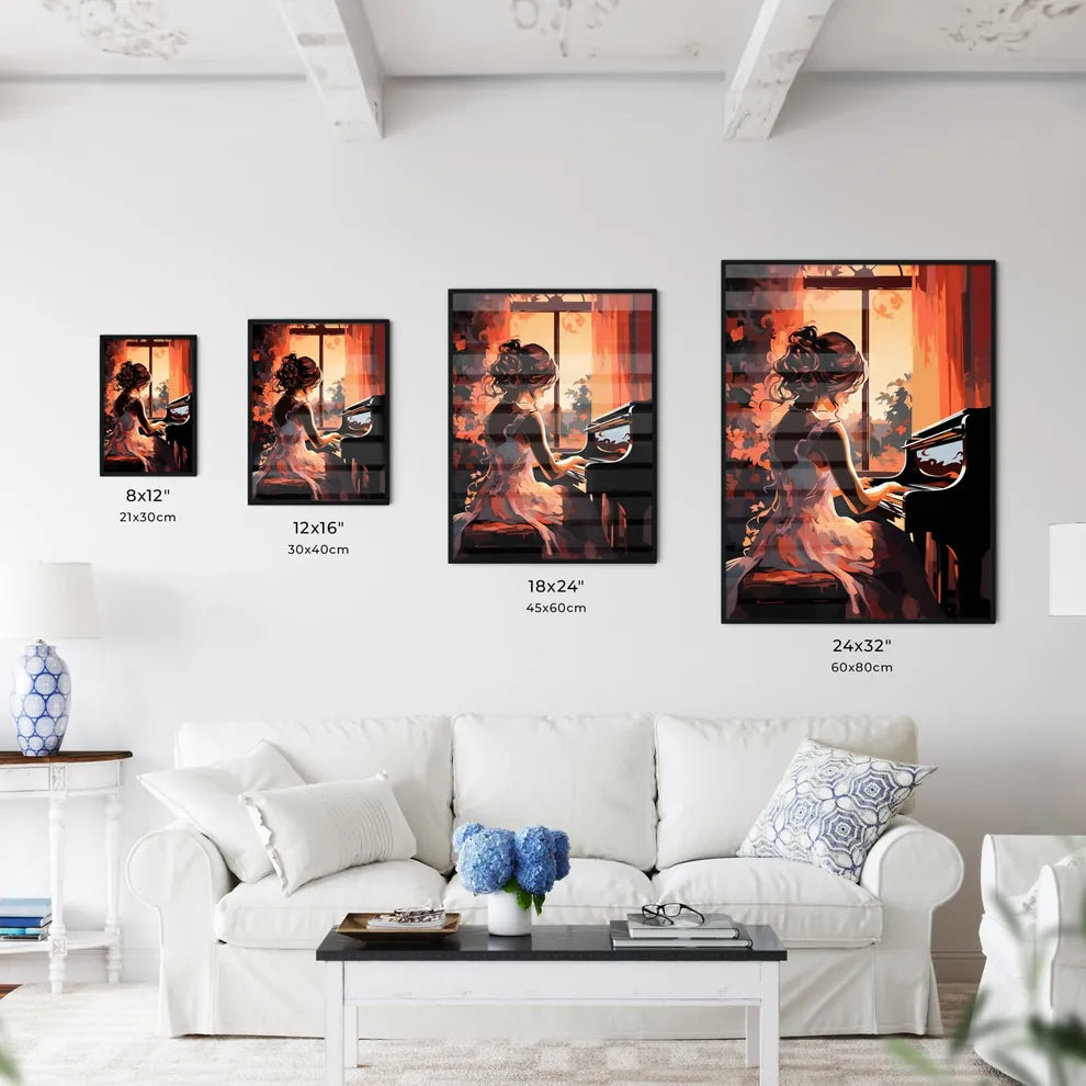Woman Playing A Piano Art Prin Wall Art