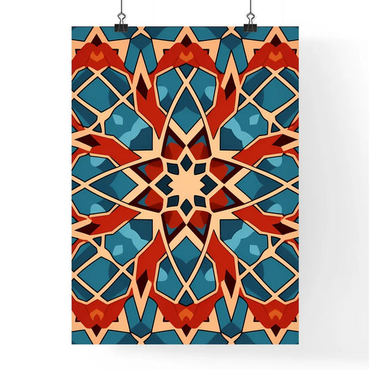 Colorful Pattern On A Blue Background Art Pr Poster