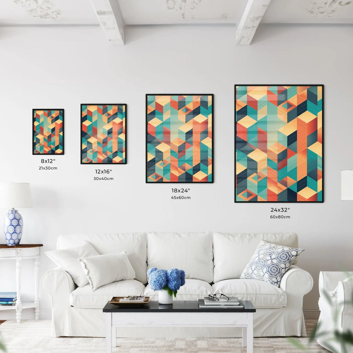 Colorful Cubes And Squares Art Prin Wall Art