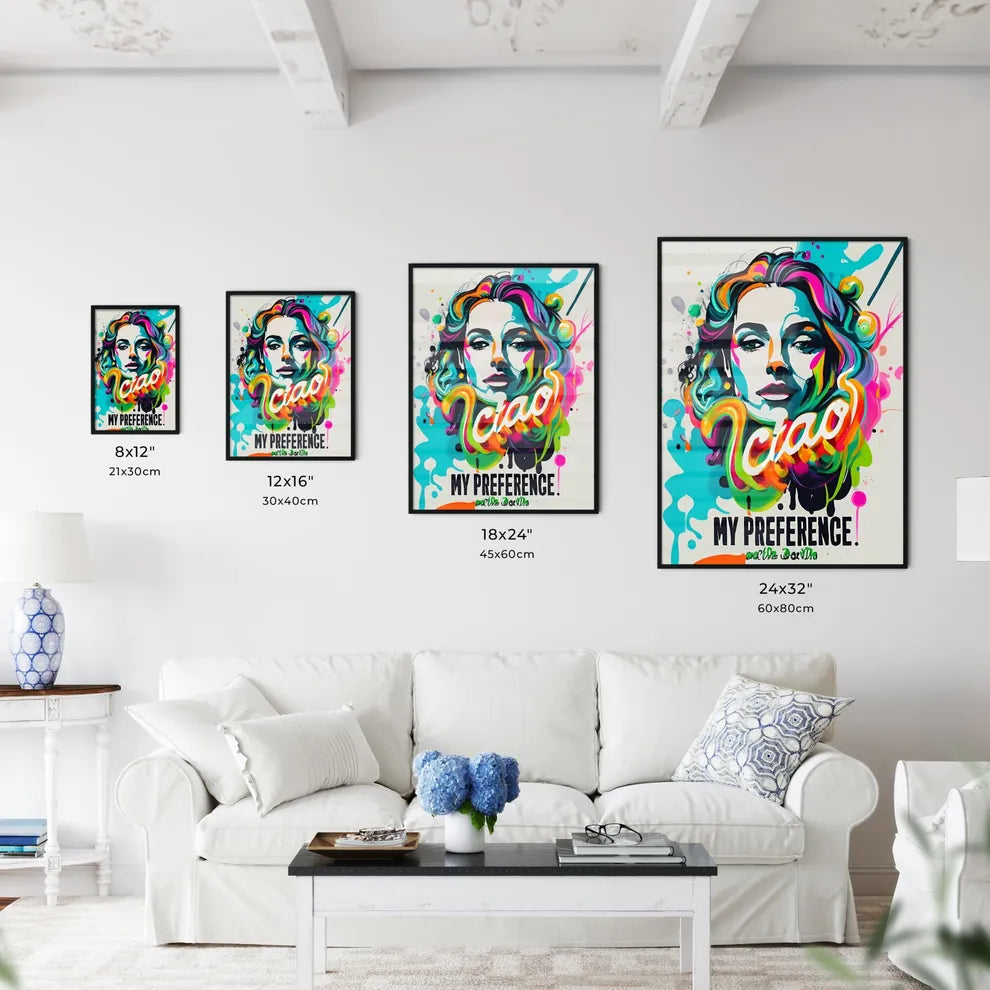 Ciao My Preference - A Womans Face With Colo Wall Art