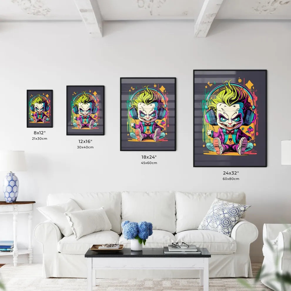 A Cartoon Of A Clown Wearing Art Print