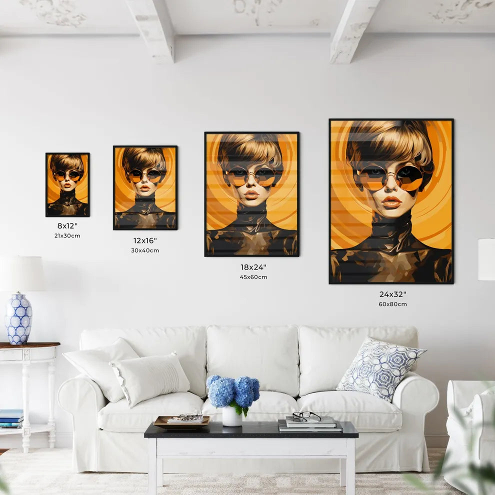 70's - A Woman Wearing Round Sunglasse Wall Art