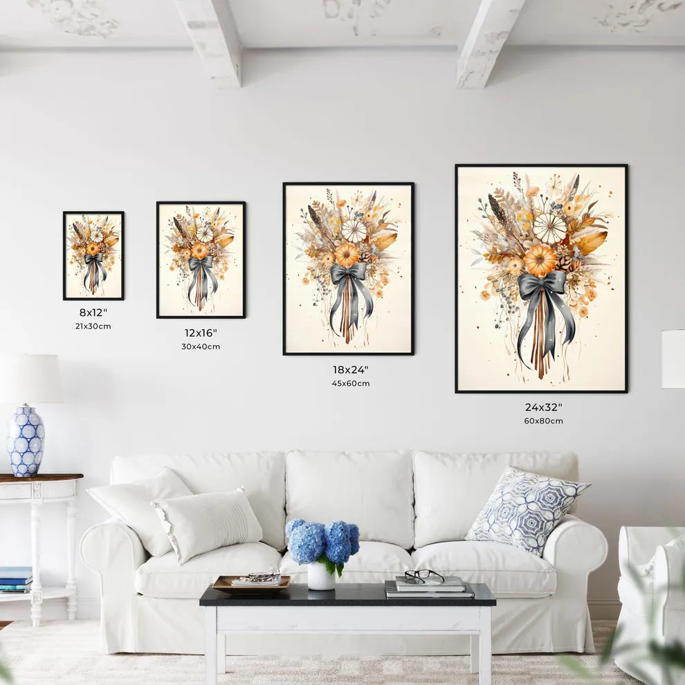 A Bouquet Of Flowers And Plant Wall Art