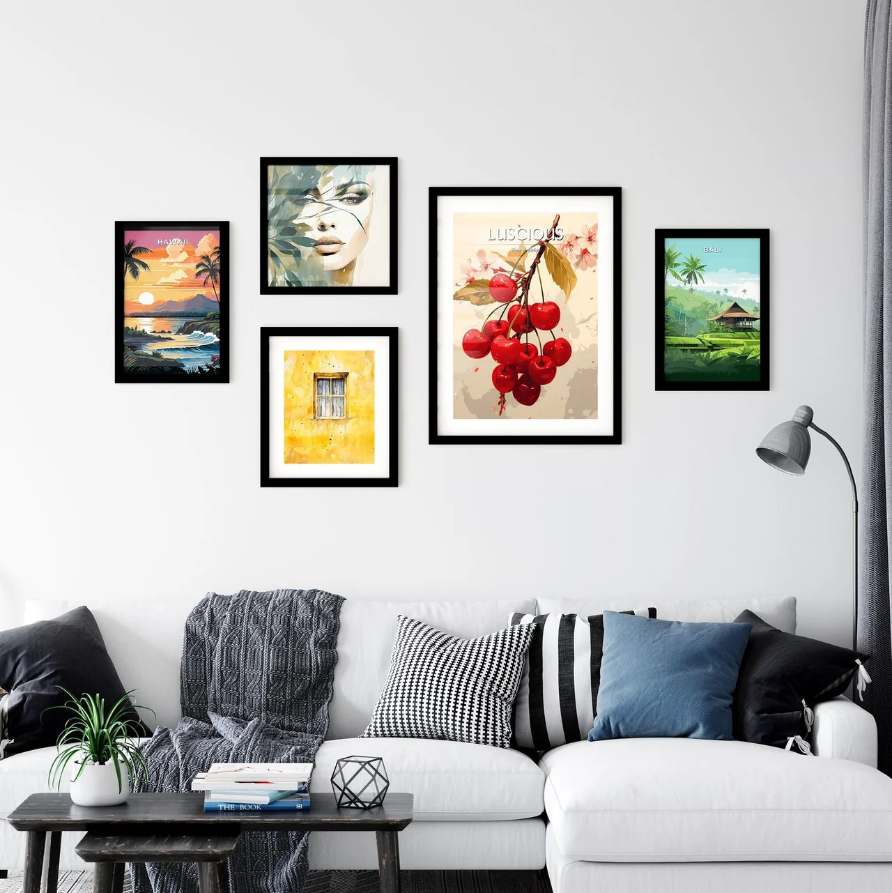 A Bunch Of Cherries On A Branc Wall Art