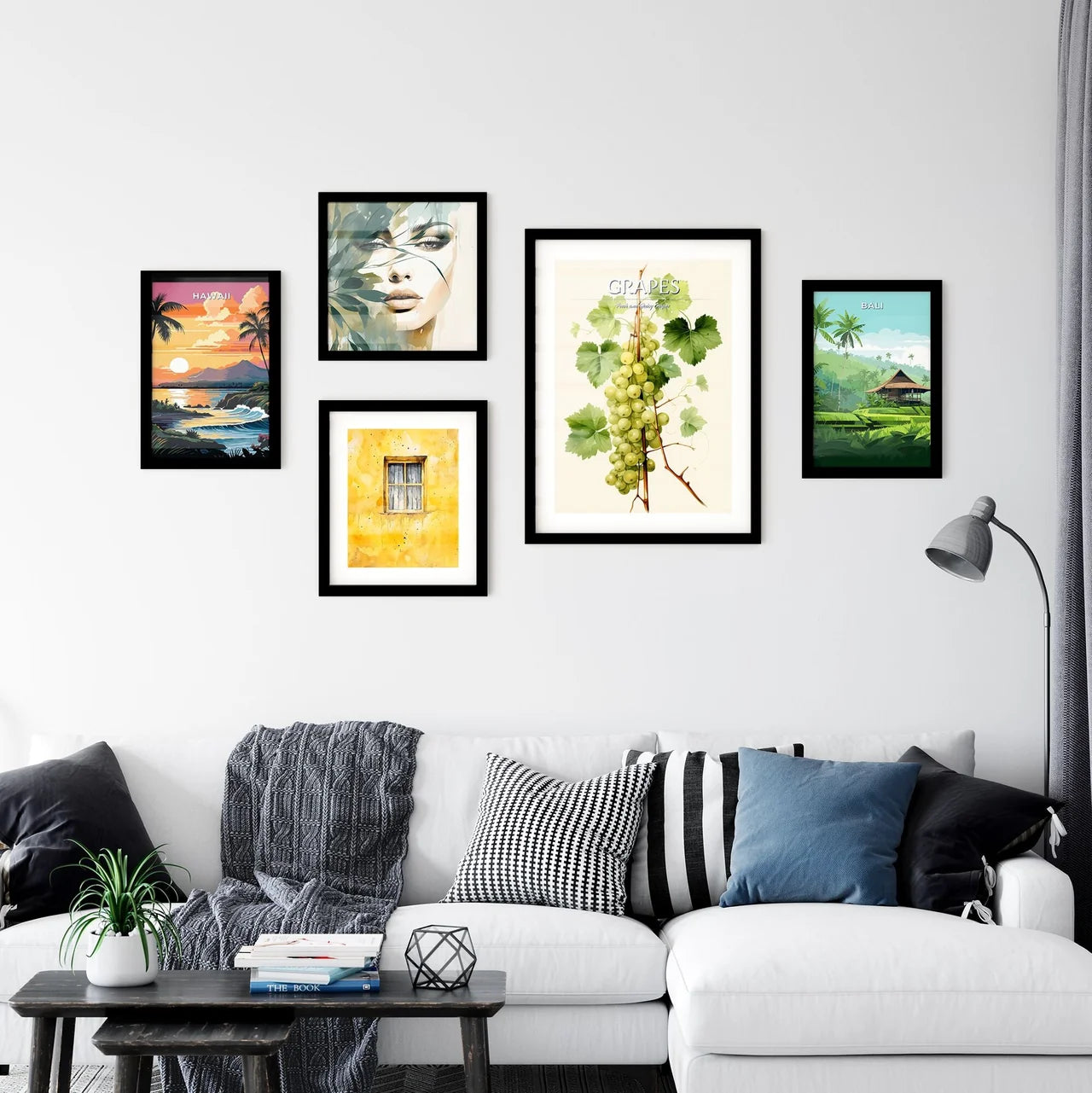 A Bunch Of Grapes On A Vin Wall Art