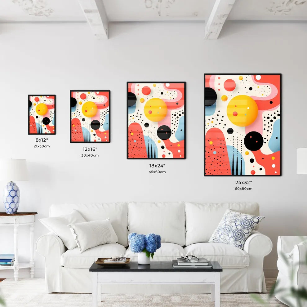 A Colorful Background With Circles And Dot Wall Art