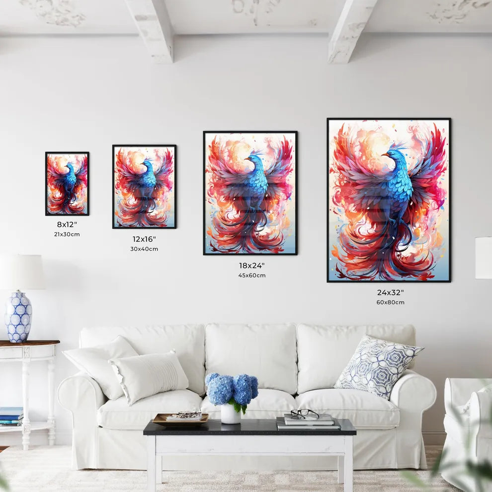 A Colorful Bird With Red And Art Print