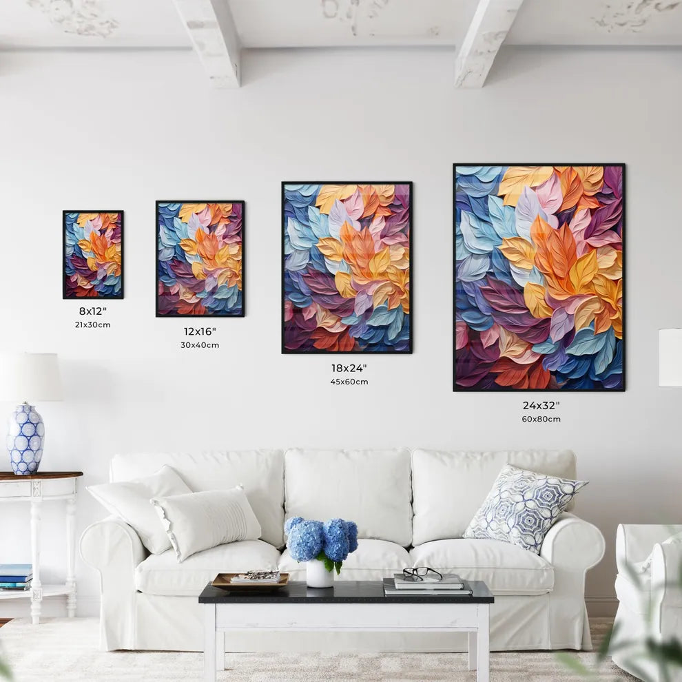 A Colorful Leaves In A Pil Wall Art