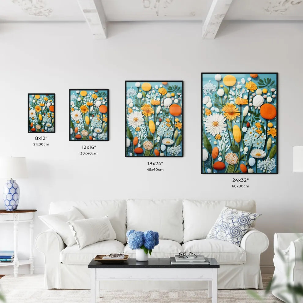 A Colorful Paper Cut Flower Wall Art