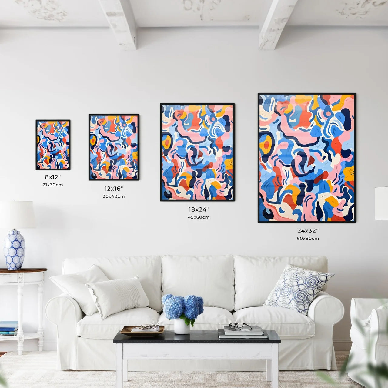 A Colorful Pattern On A Surfa Art Print