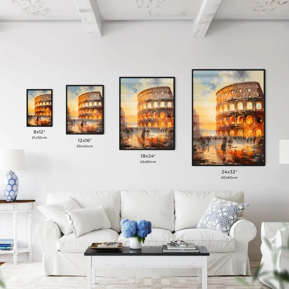 A Colosseum With People Walking In Front Of It Interior Design