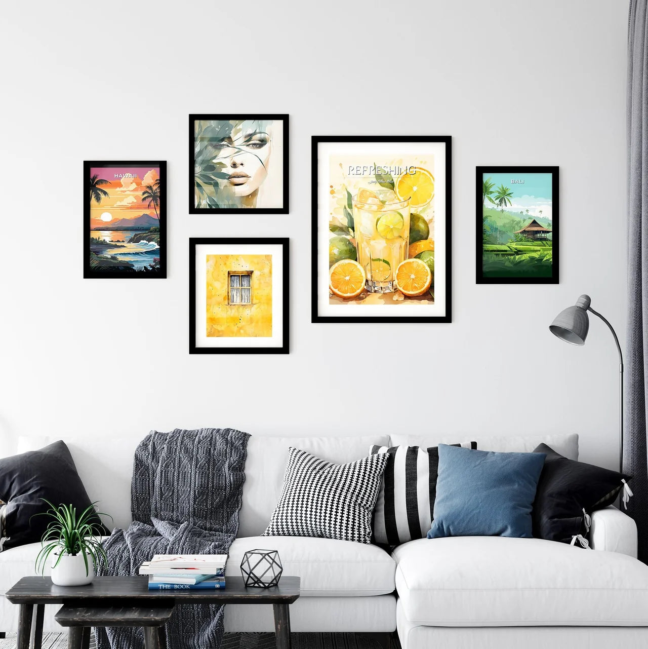 A Glass Of Lemonade With Limes And Ic Wall Art