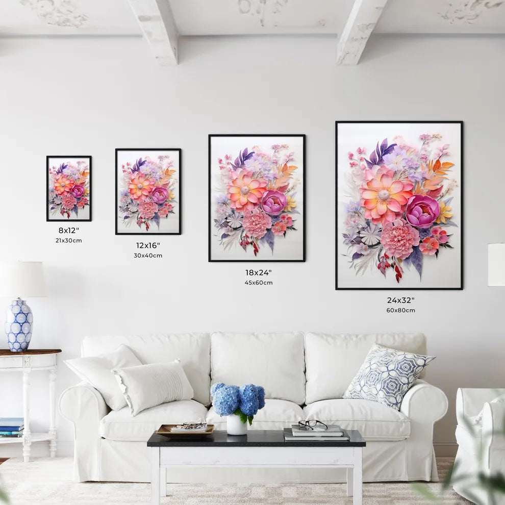 A Group Of Flowers And Leave Wall Art
