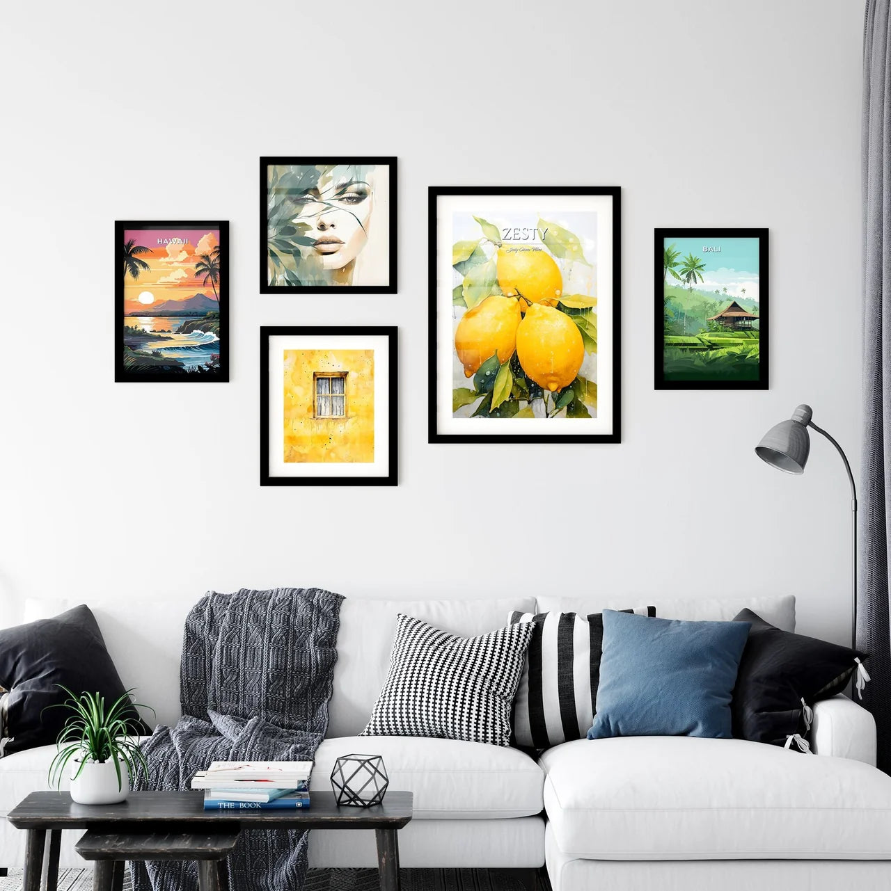 A Group Of Lemons With Leave Wall Art