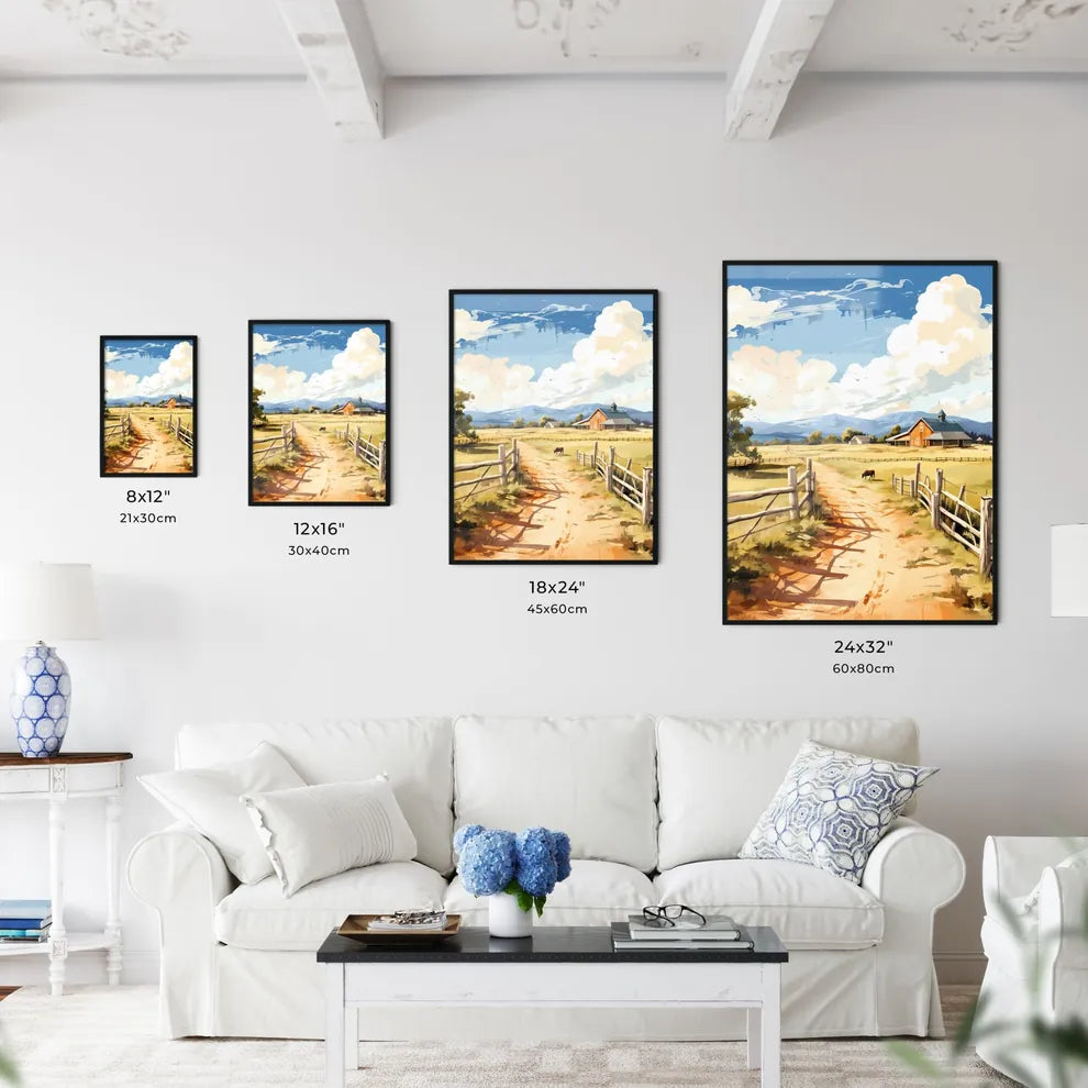 A Horse Walking On A Dirt Roa Art Print