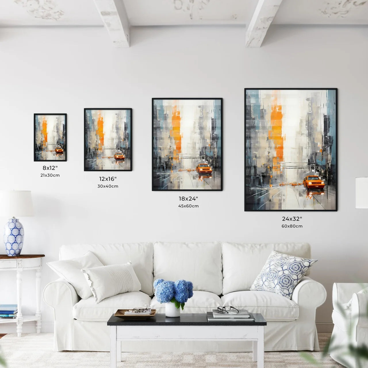 A Painting Of A Street With Cars Interior Design