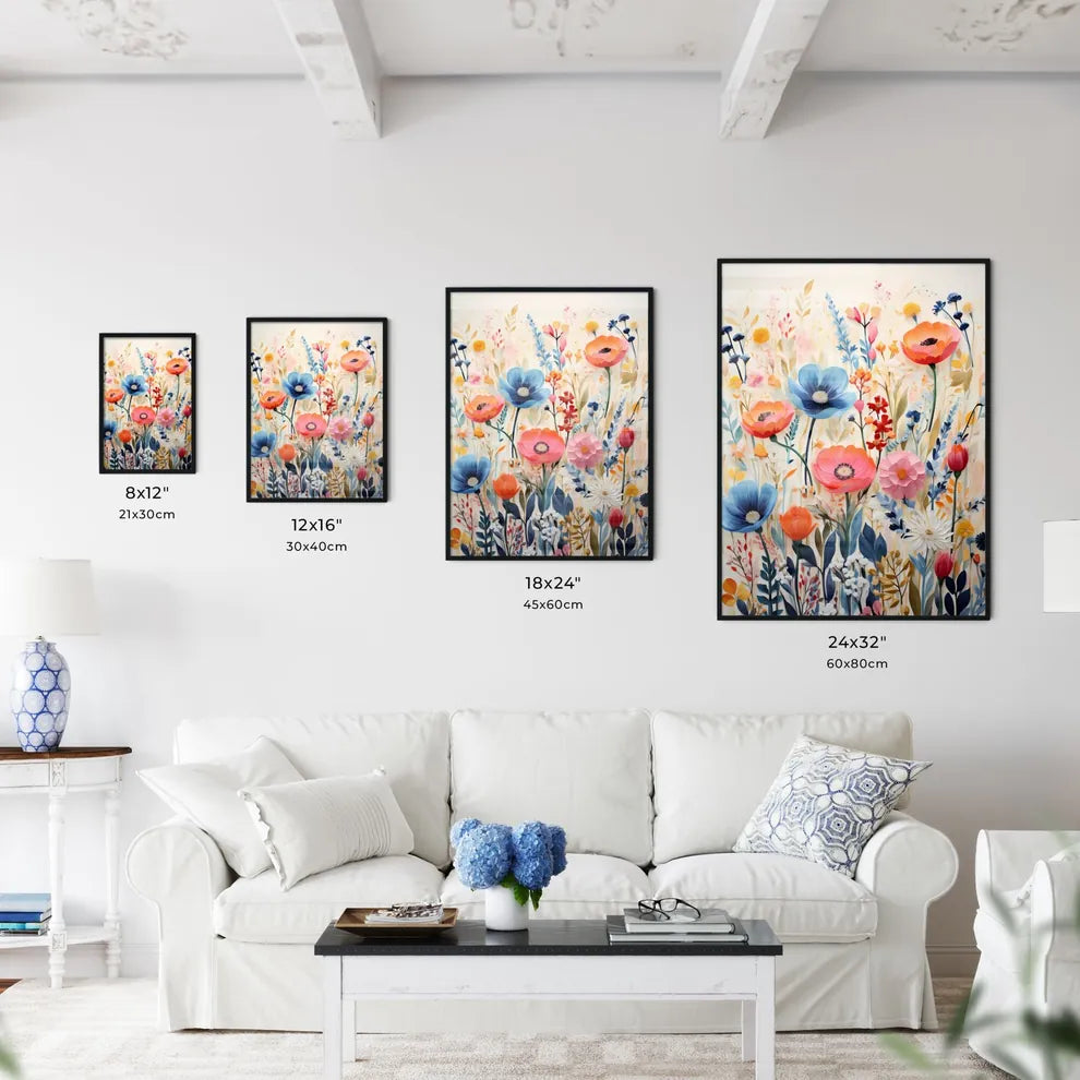 A Painting Of Flowers And Leave Wall Art