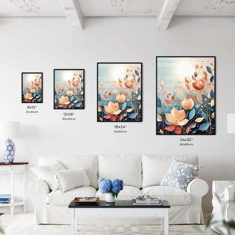 A Painting Of Flowers And Leave Wall Art
