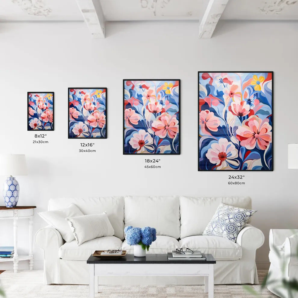 A Painting Of Flowers And Leave Wall Art