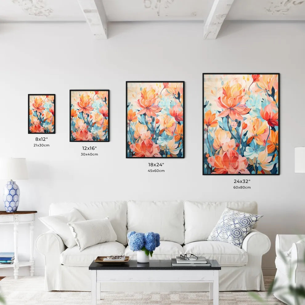 A Painting Of Flowers And Leave Wall Art