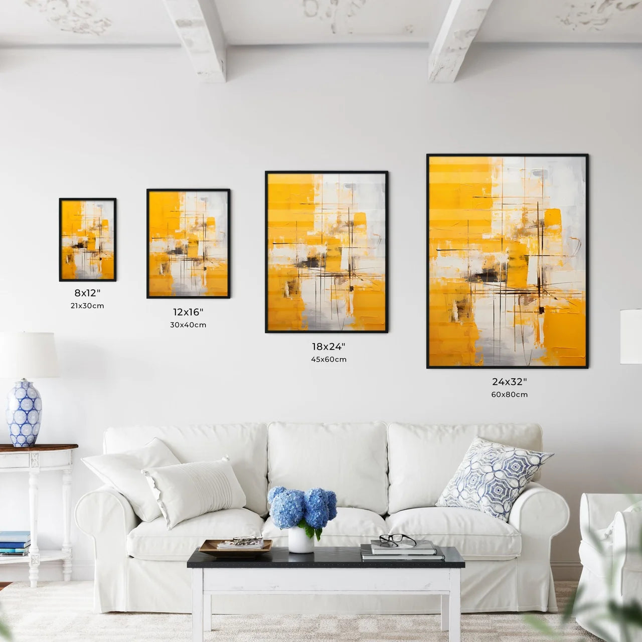 A Painting Of Yellow And White Square Wall Art