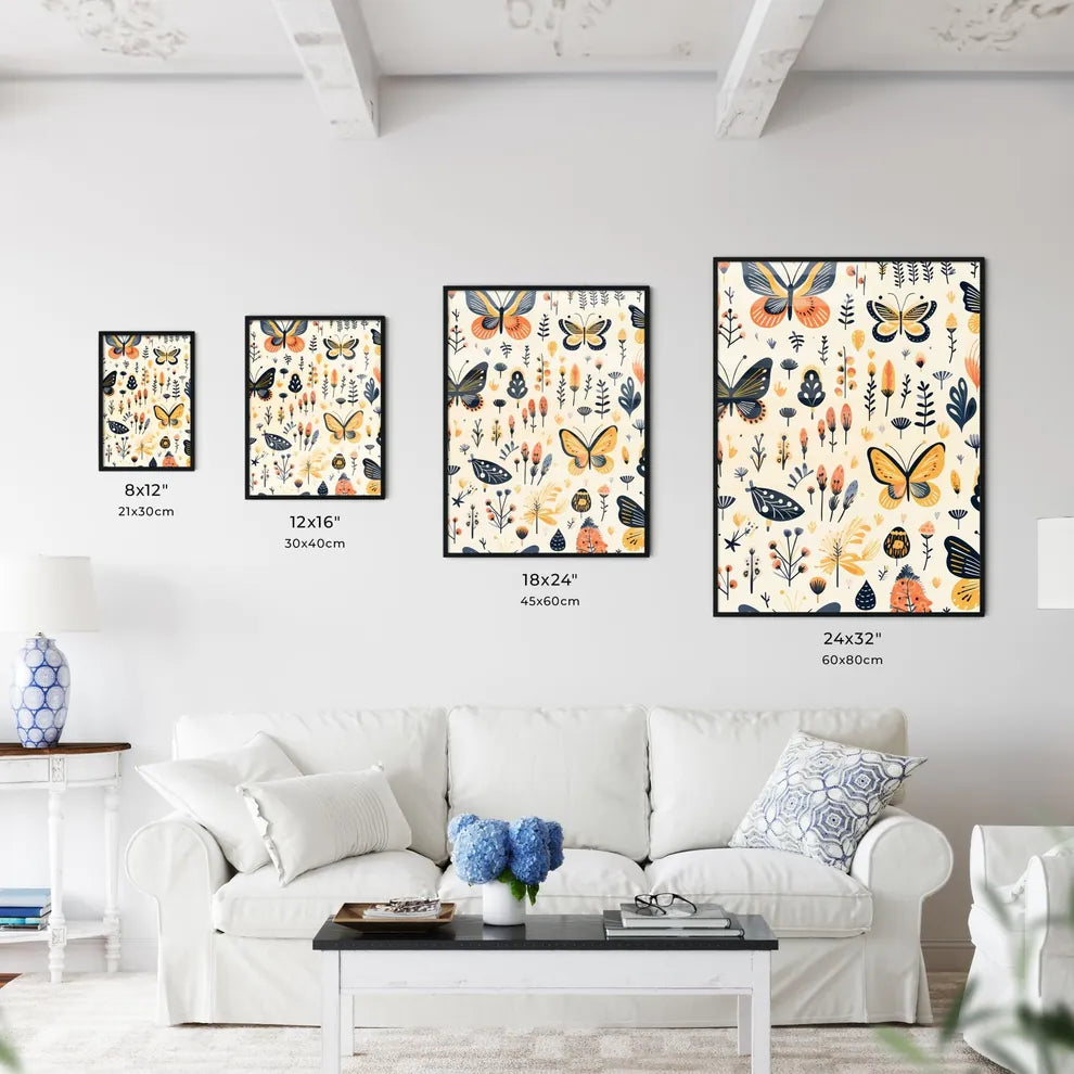A Pattern Of Butterflies And Art Print