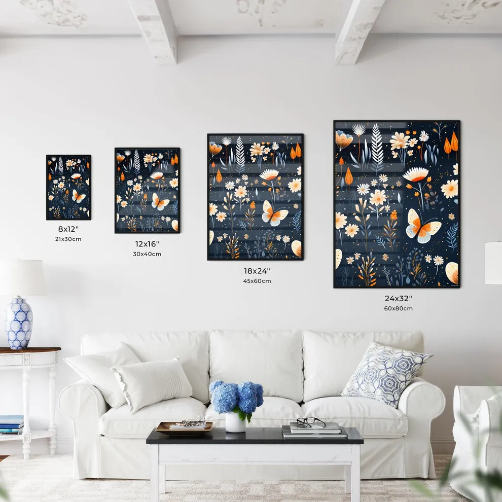 A Pattern Of Flowers And Butt Art Print