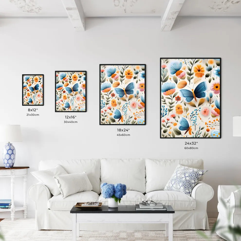 A Pattern Of Flowers And Butt Art Print