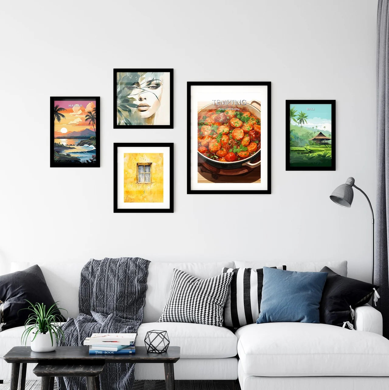 A Pot Of Food On A Wood Surfac Wall Art