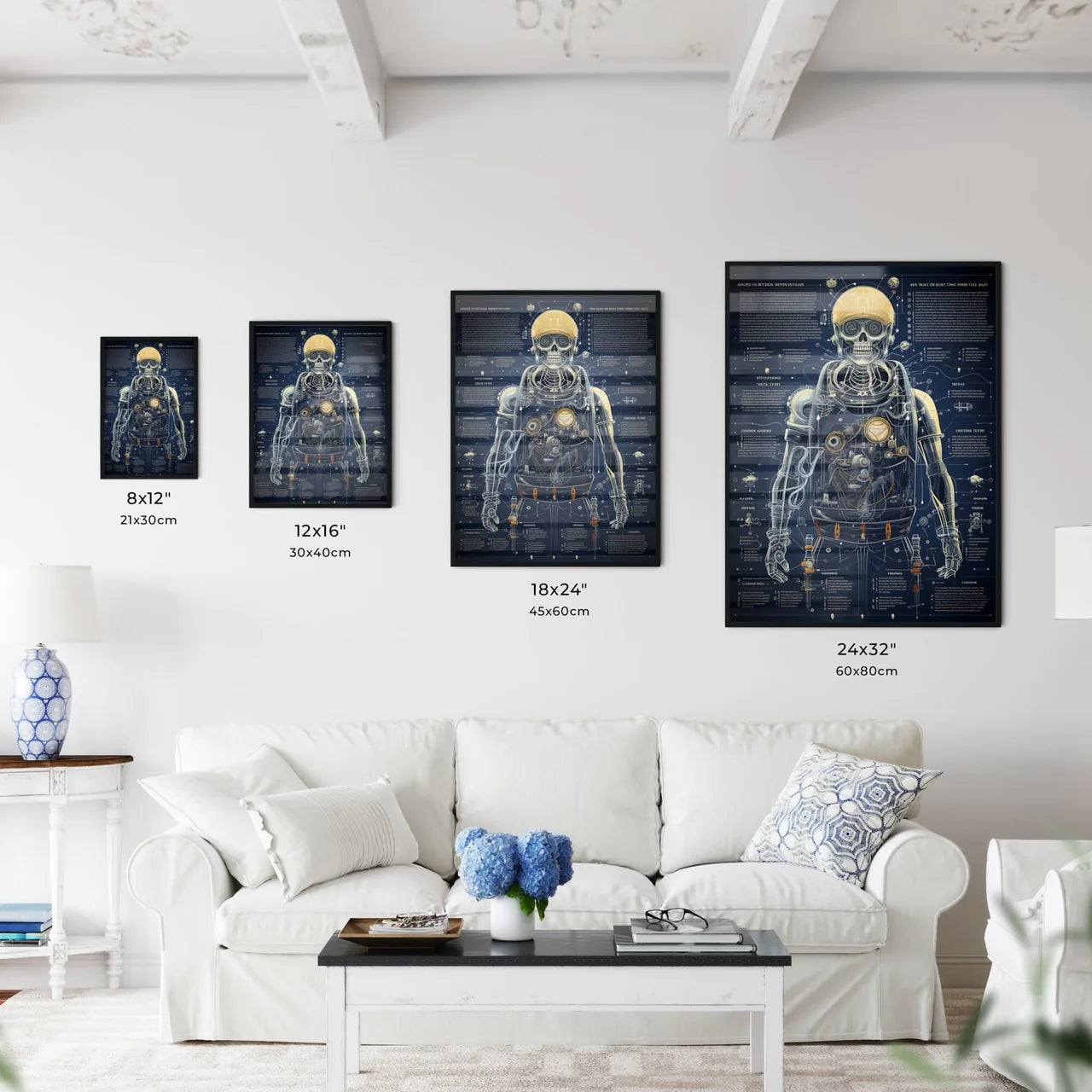 A Skeleton In A Helme Wall Art