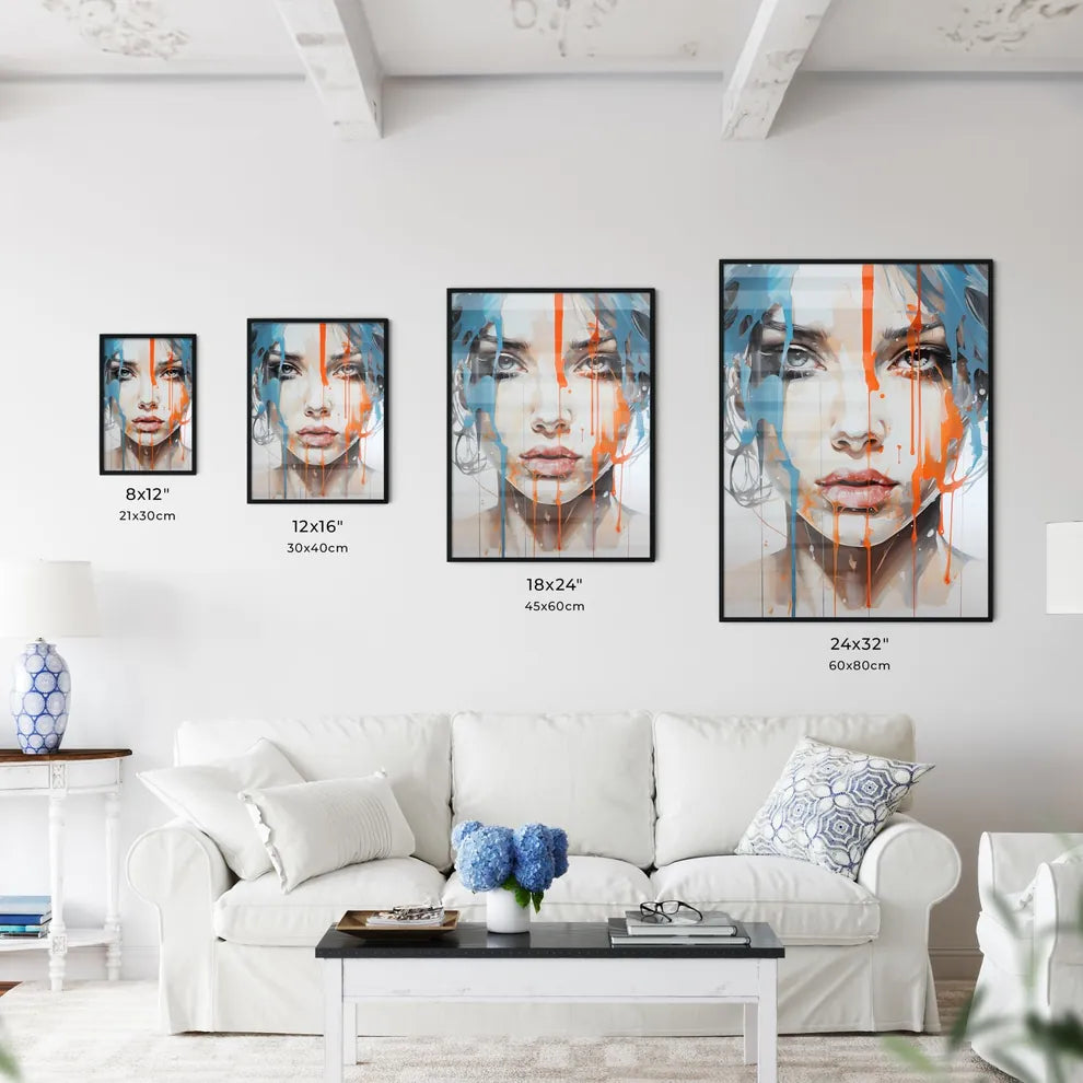 A Woman With Paint On Her Fac Wall Art