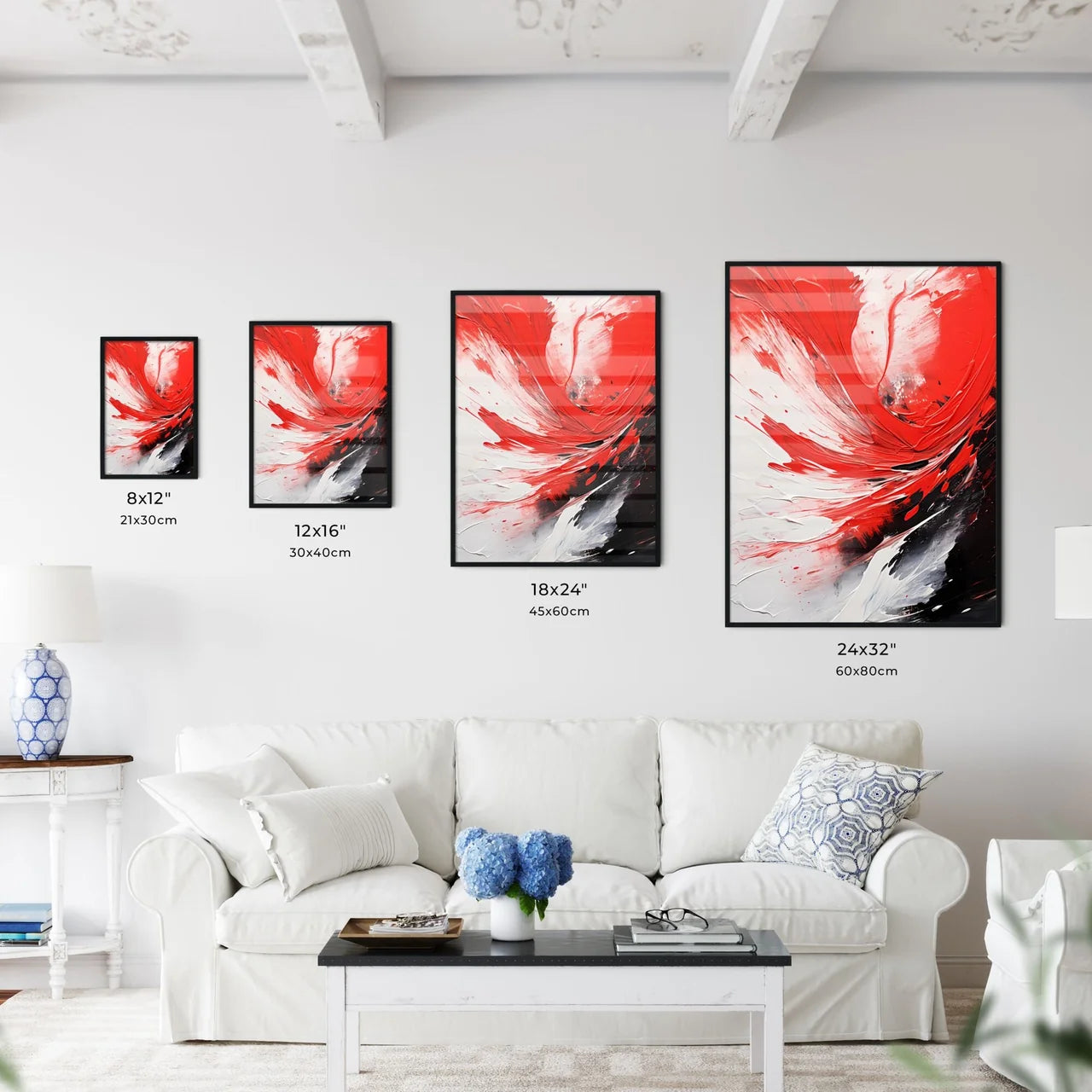 Abstract One - A Red And White Pain Wall Art
