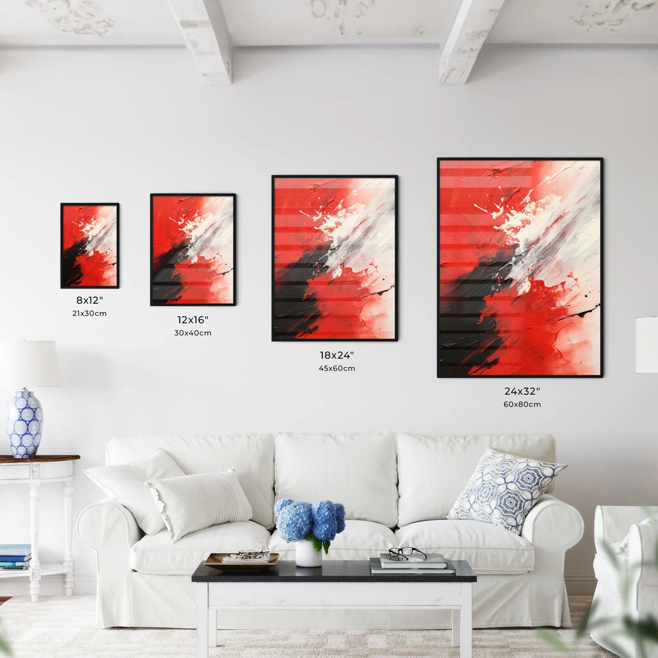 Abstract Three - A Red And Black Pain Wall Art