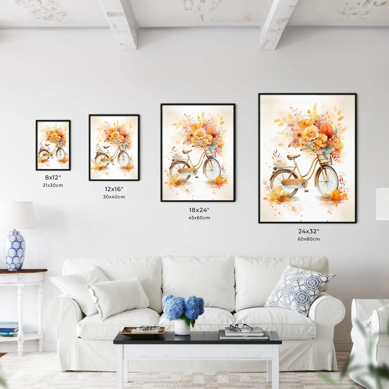 Birthday Bike - A Bicycle With Flowers In A Wall Art