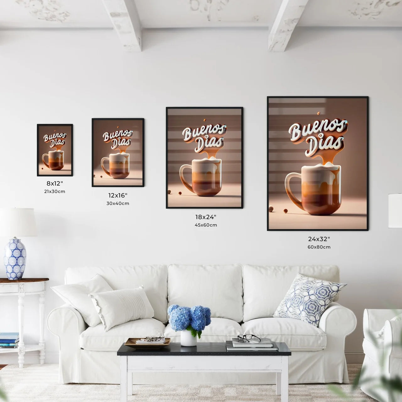 Buenos Dias - A Cup Of Coffee With A Liquid Wall Art
