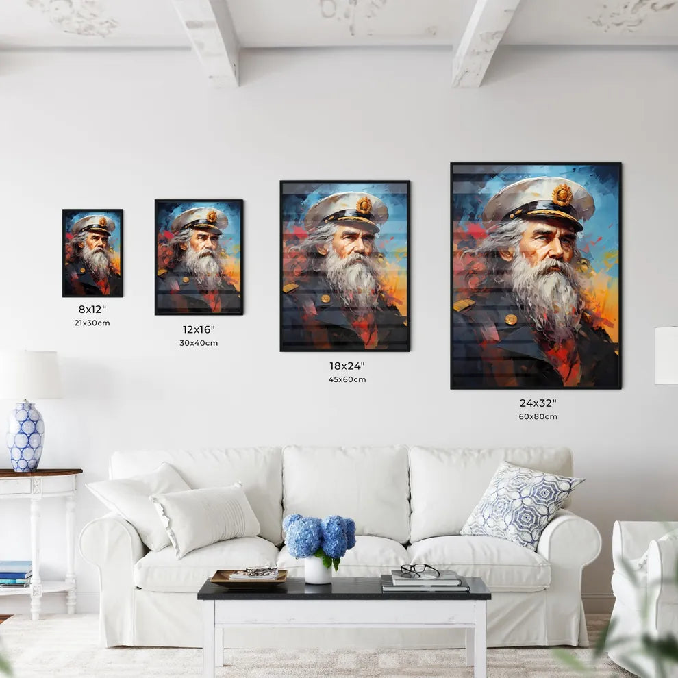 Captain Ahab - A Painting Of A Man In A Mili Wall Art
