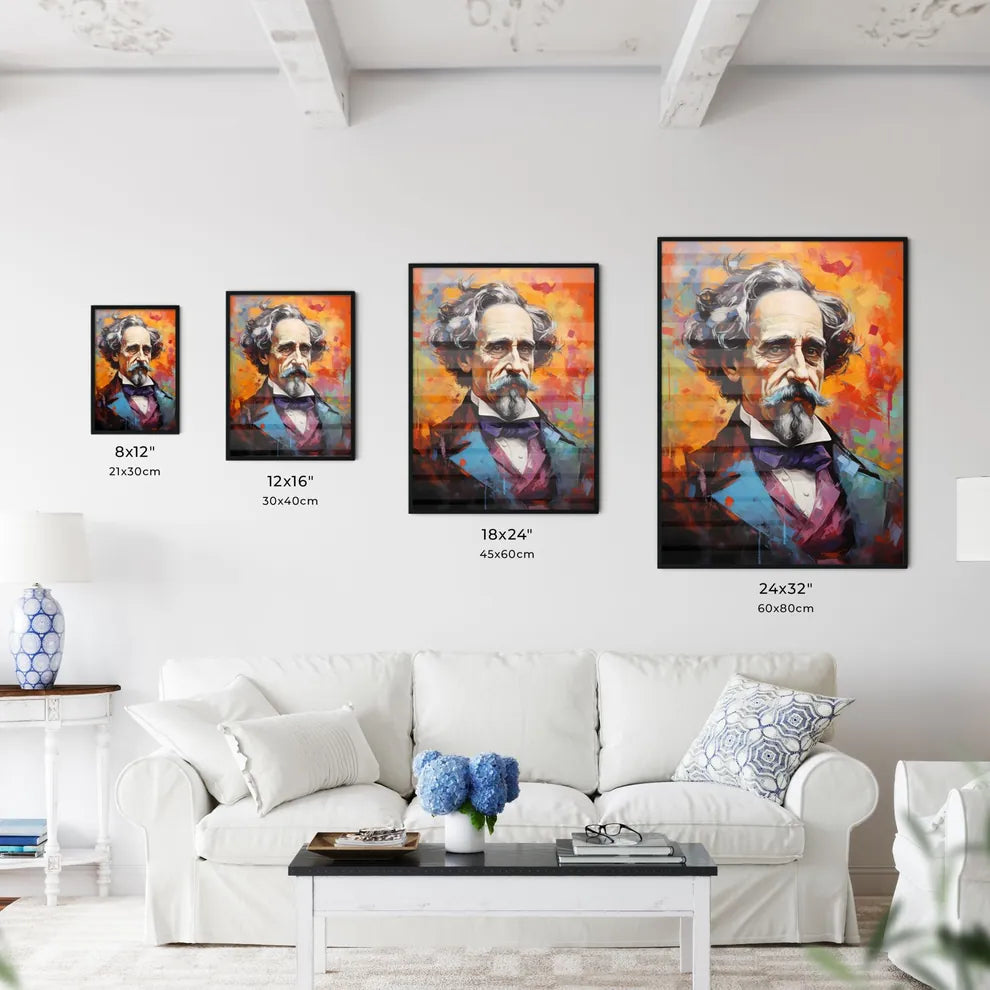 Charles Dickens - A Painting Of A Man With A Wall Art