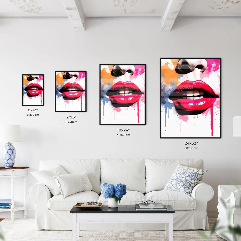Desire - A Close Up Of A Woman's Lip Wall Art