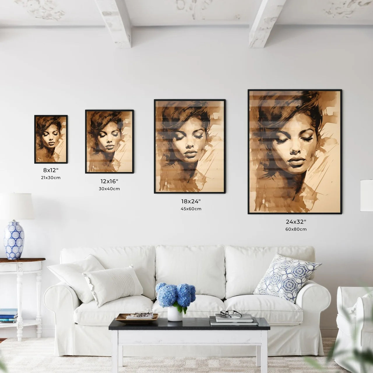 Eva - A Painting Of A Woman's Fac Wall Art