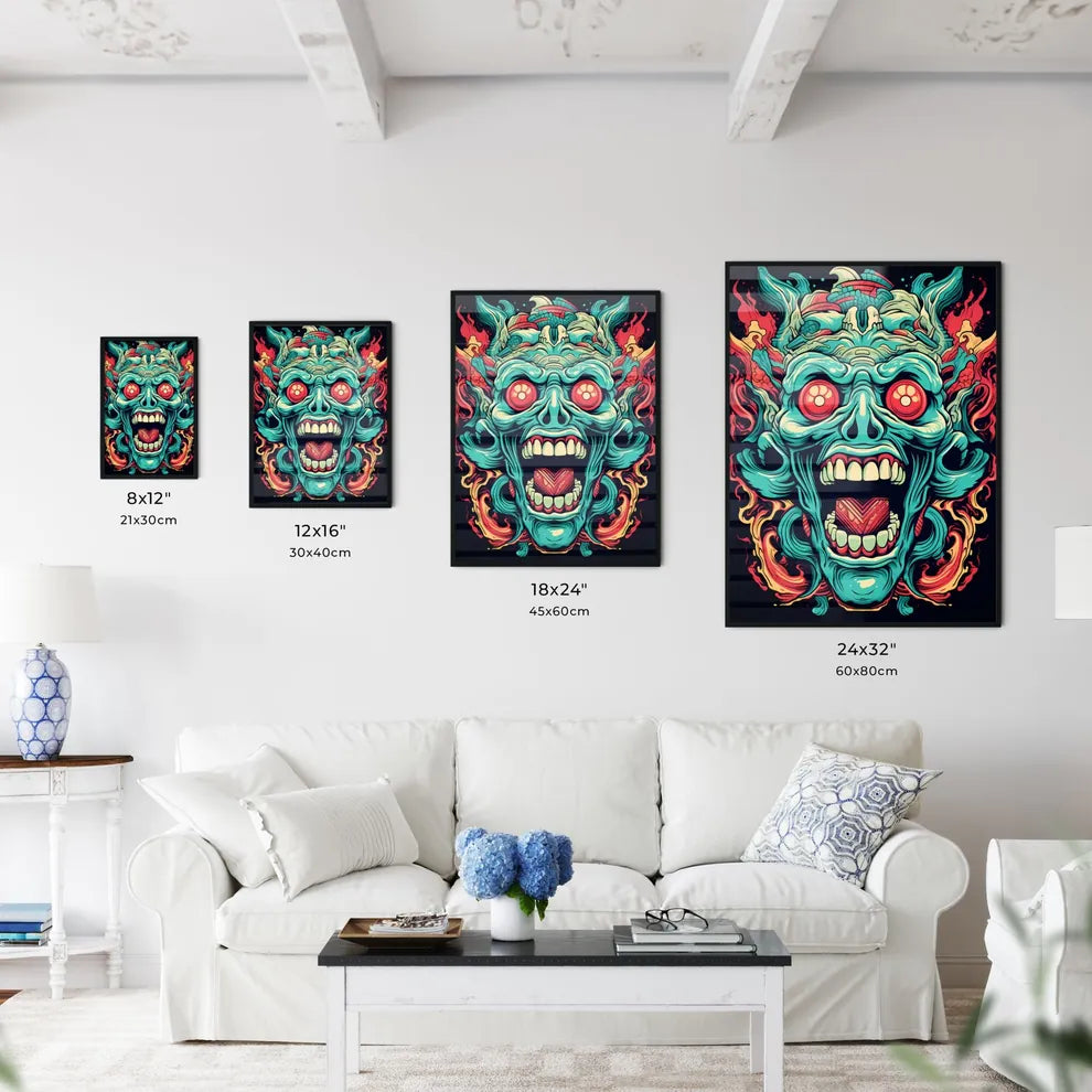 Evil - A Colorful Art Of A Zombie Fac Wall Art