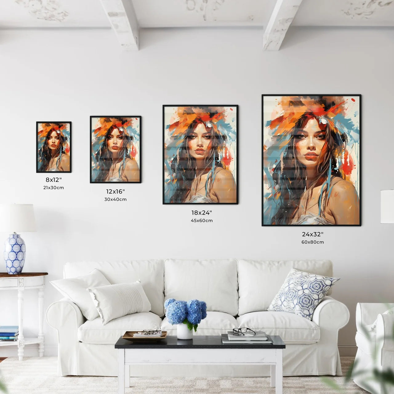 Expressionism - A Woman With Colorful Paint Wall Art